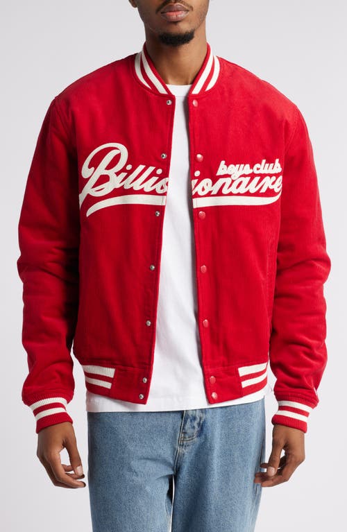 Shop Billionaire Boys Club Space Crew Corduroy Bomber Jacket In Chili Pepper