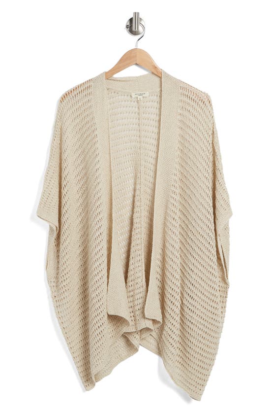 Max Studio Open Weave Cardigan In Oyster