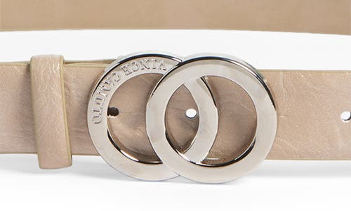 Vince Camuto Logo O-ring Buckle Belt In Taupe