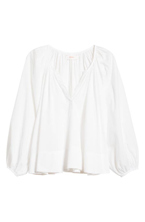 Shop Xirena Xírena Harris Solid Cotton Peasant Top In White