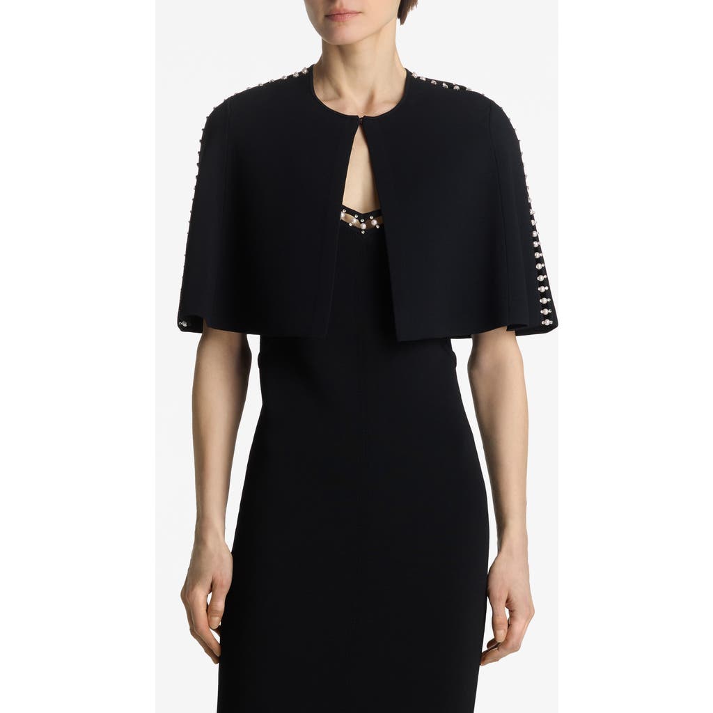 St John Embellished Evening Cape In Black