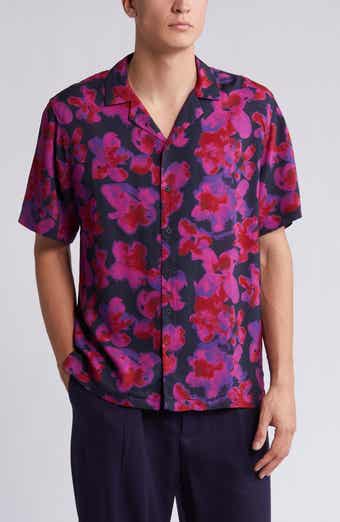 AllSaints Kaza Relaxed Fit Floral Camp Shirt | Nordstrom