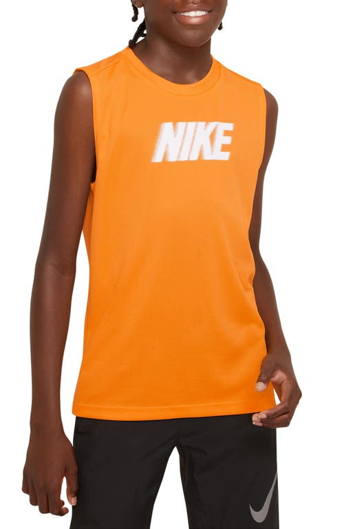 Nike Kids' Dri-fit Sleeveless Tank Top In Vivid Orange/white