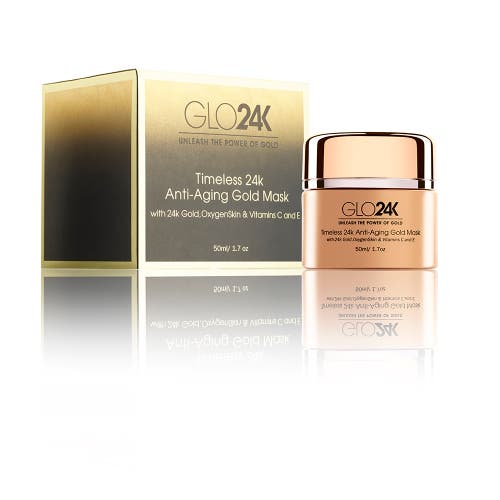 GLO24K UNLEASH THE POWER OF GOLD GLO24K UNLEASH THE POWER OF GOLD TIMELESS 24K ANTI-AGING GOLD MASK