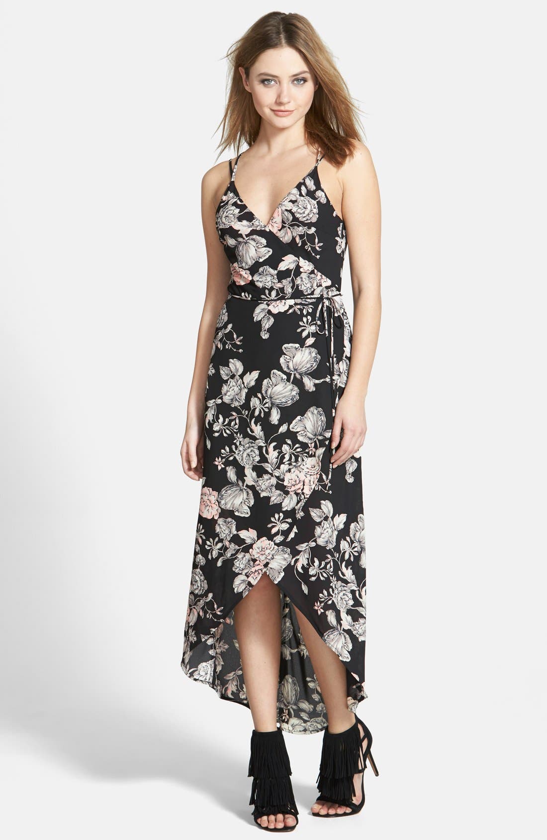 wrap tie waist dress