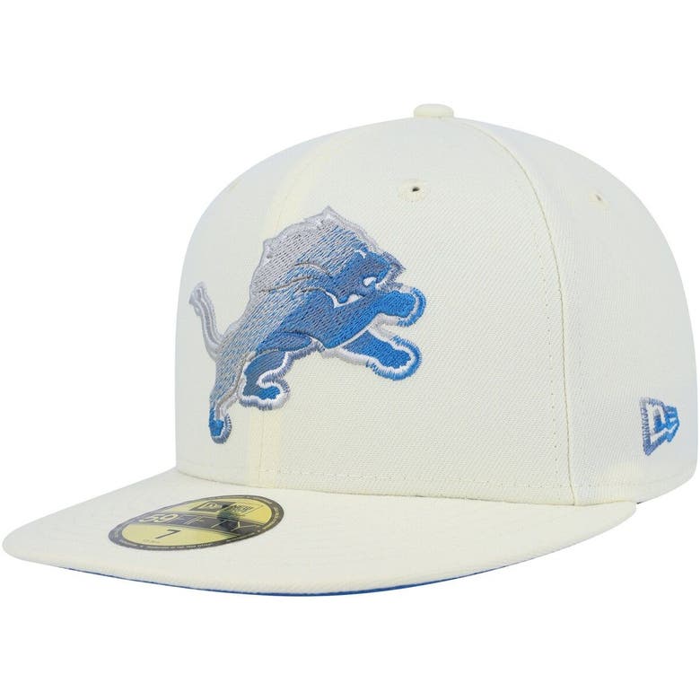 New Era Cream Detroit Lions Chrome Dim 59fifty Fitted Hat