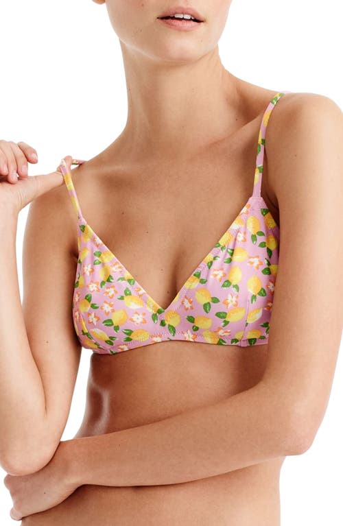 J.Crew Lemon Print French Bikini Top in Lemon Multi
