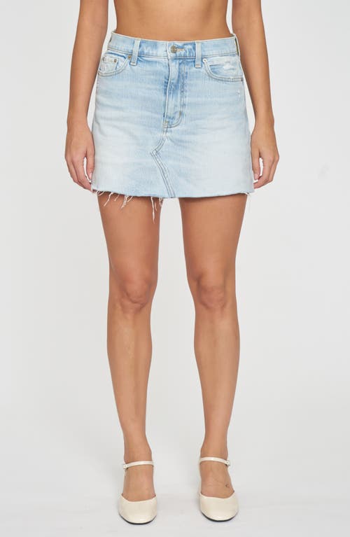Malibu Distressed Cutoff Denim Miniskirt in Icebreaker