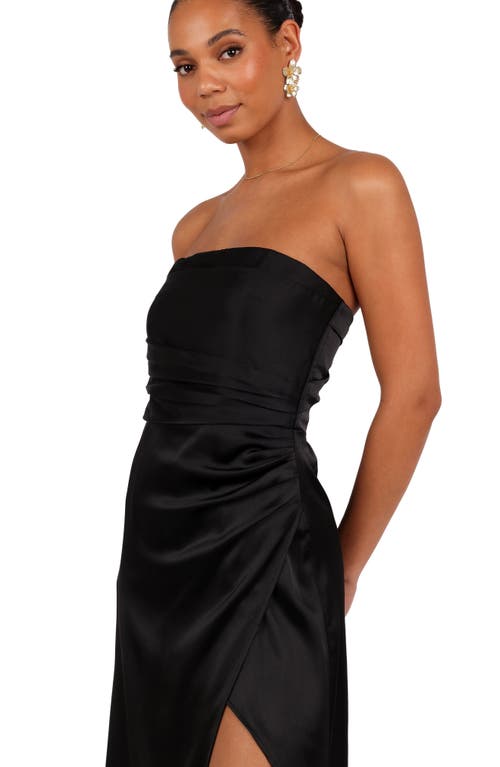 Petal And Pup Petal & Pup Kara Strapless Stretch Satin Gown In Black