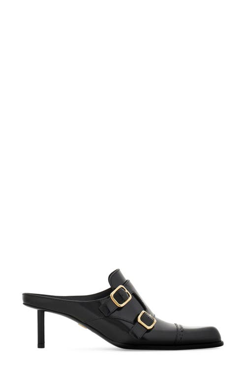 Shop Ferragamo Anette Buckle Mule In Nero Nero Nero