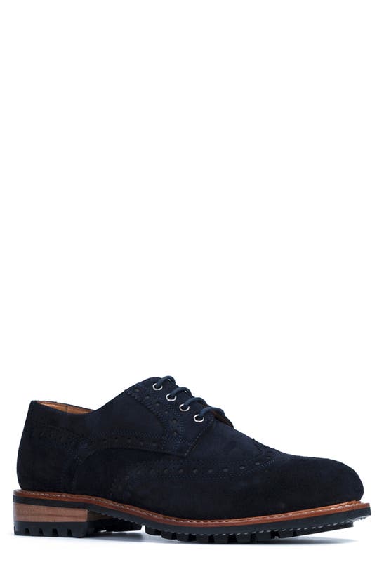 Shop Anthony Veer Richard Wingtip Derby In Navy Blue