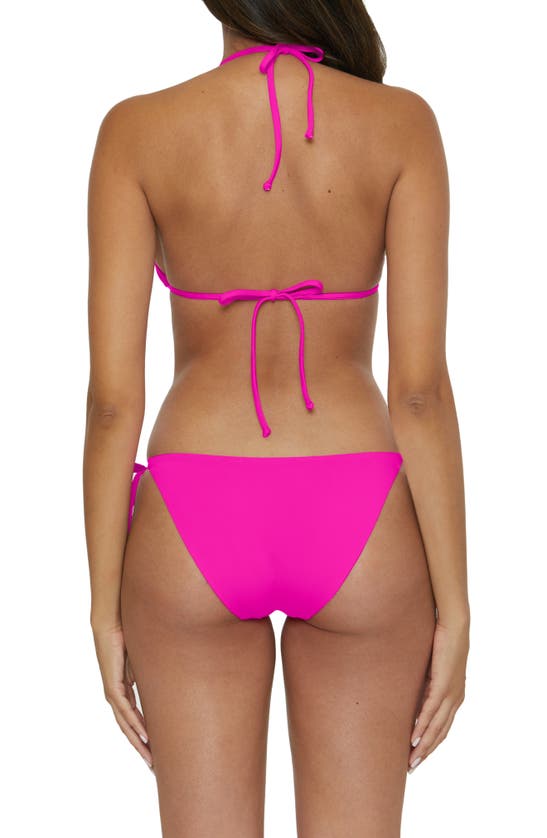 Shop Becca Side Tie Bikini Bottoms In Vivid Pink