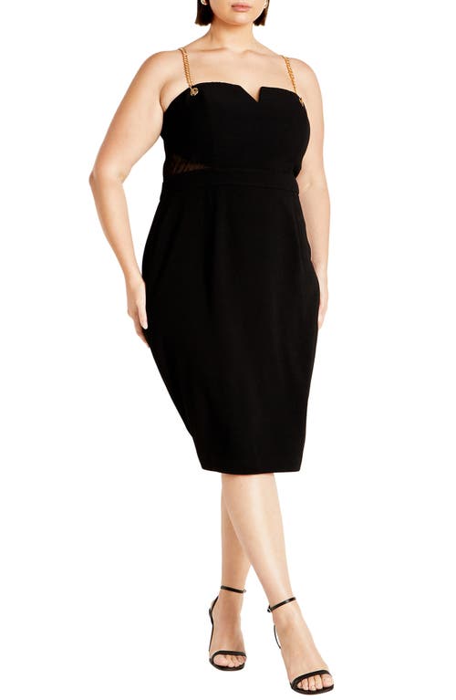 Shop City Chic Minnetonka Ann Chain Strap Sheath Dress In Black