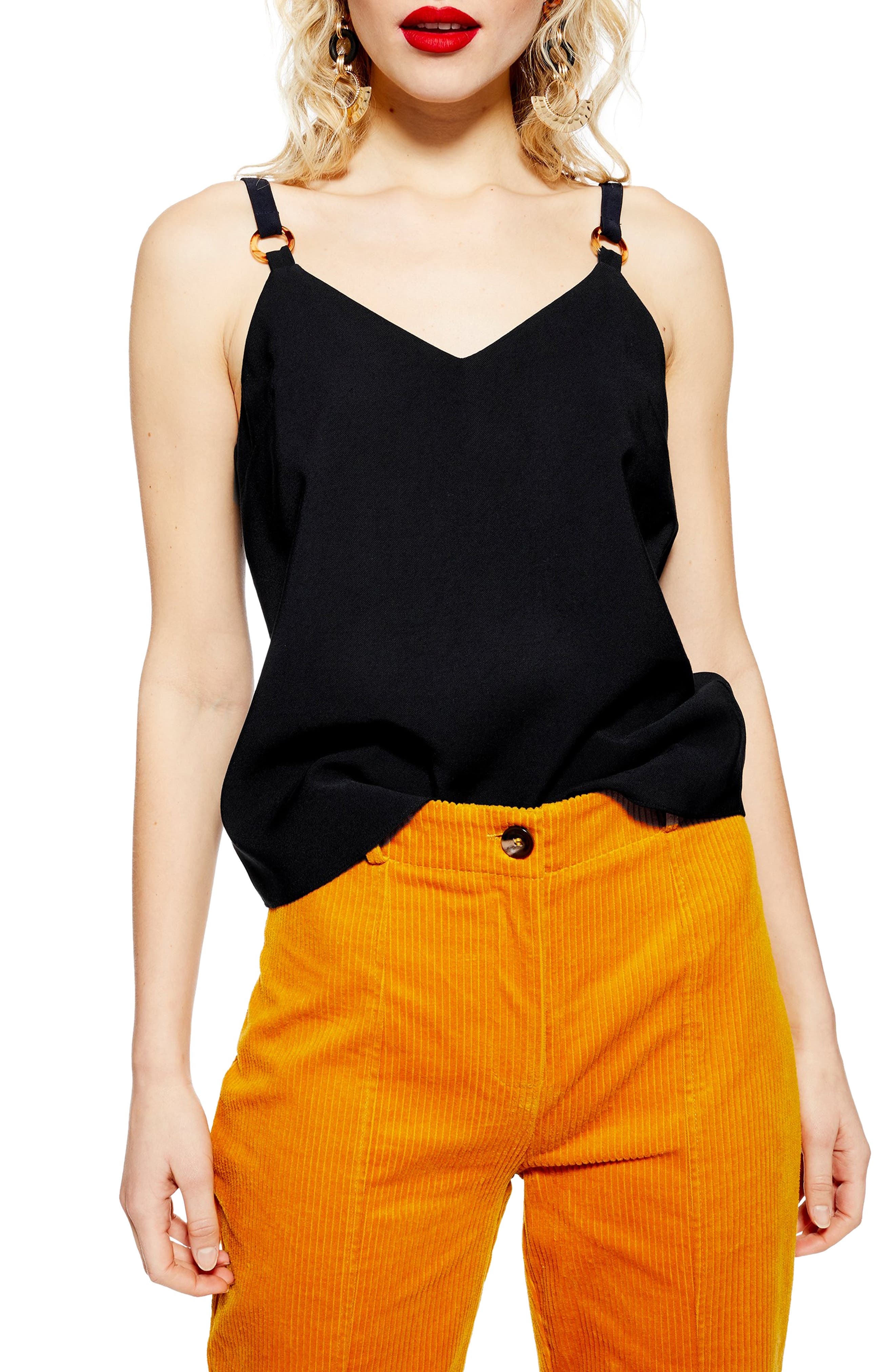 Topshop Tilda Ring Camisole Top, US (fits like 0) - Black