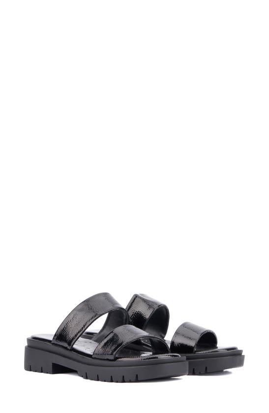 Olivia Miller Tempting Platform Slide Sandal In Black