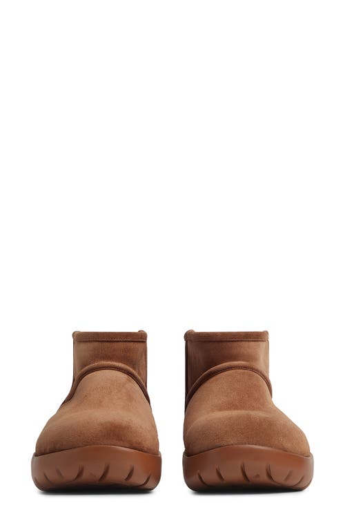 Bottega Veneta Snap Genuine Shearling Bootie In Brown