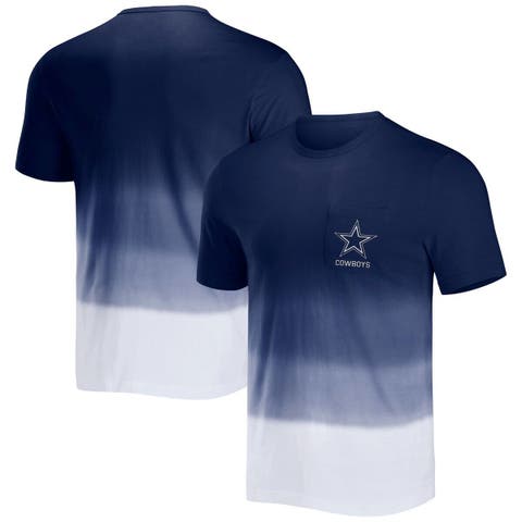 Women's New Era Navy Dallas Cowboys Dip Dye V-Neck T-Shirt