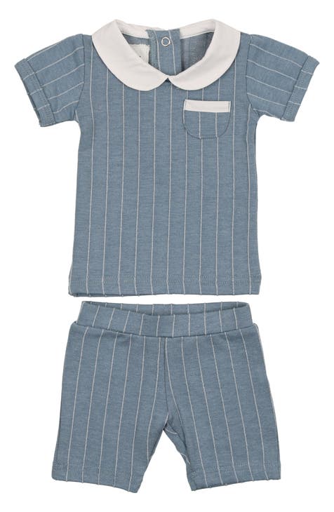 Raised Stripe Short Sleeve Top & Shorts Set (Baby)