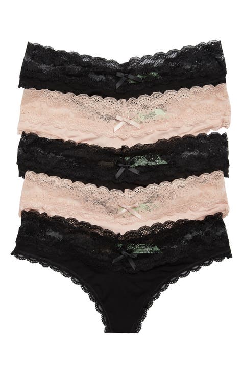 Honeydew Ahna Lace Trim Thong - Pack of 5