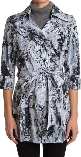 Vertigo Paris Belted Double Ted Trench Coat Nordstromrack Vertigo Paris Belted Double, Vertigo Paris Belted Trench Coat In Animal Print Dress Shirt