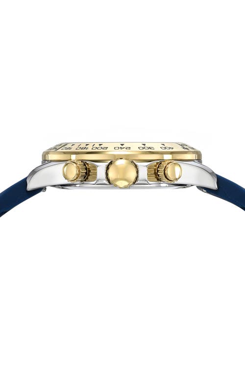 Porsamo Bleu Alexis Chronograph Sport Blue Silicone Watch, 37mm In Two-tone/blue