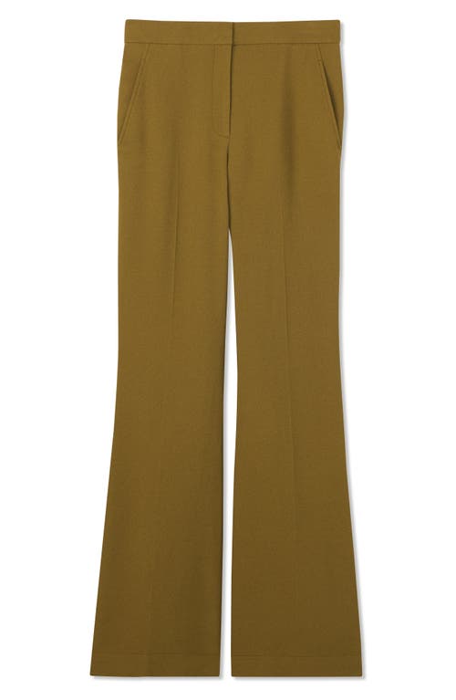 Shop St John St. John Collection Textured Crepe Flare Pants In Lichen