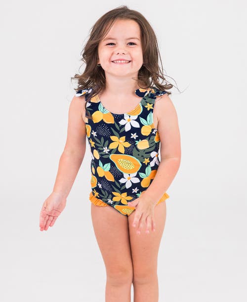 Shop Rufflebutts Toddler Girls Upf50+ Tie Shoulder One Piece In Into The Tropics