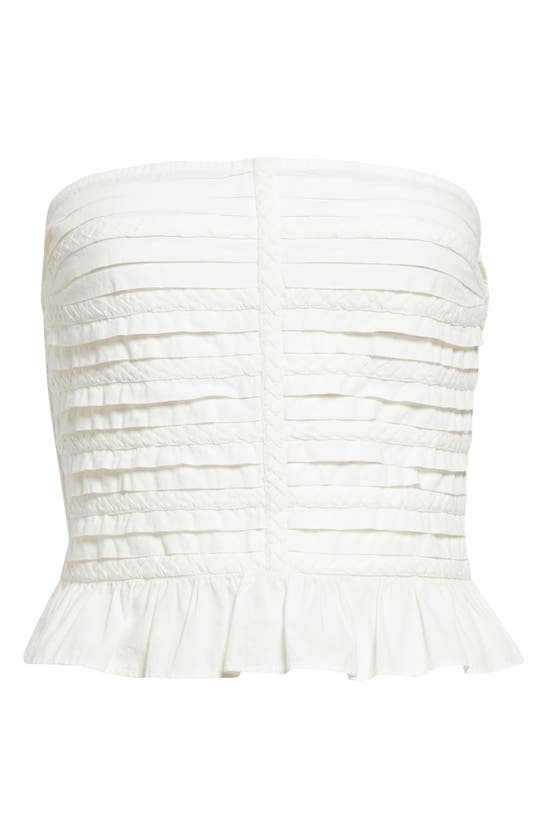 Shop Ramy Brook Annie Strapless Cotton Crop Top In White