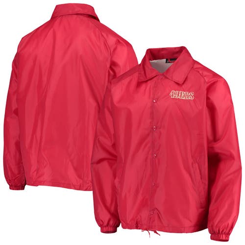 Men's Dunbrooke Scarlet San Francisco 49ers Coaches Classic Raglan Full-Snap Windbreaker Jacket