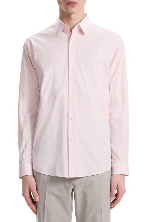 Theory Men's Irving Wealth Striped Sport Shirt In White/pale Pink
