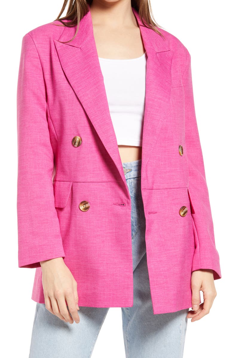 TOPSHOP Double Breasted Blazer, Main, color, 670
