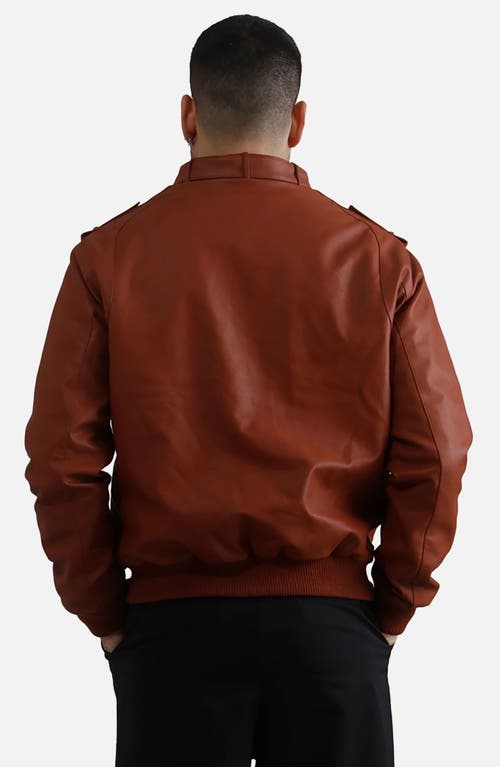 Shop Members Only Faux Leather Iconic Racer Jacket In Cognac