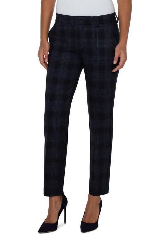 Liverpool Los Angeles Kelsey Tartan Plaid Trousers In Black/dark Slate Tartan Plaid