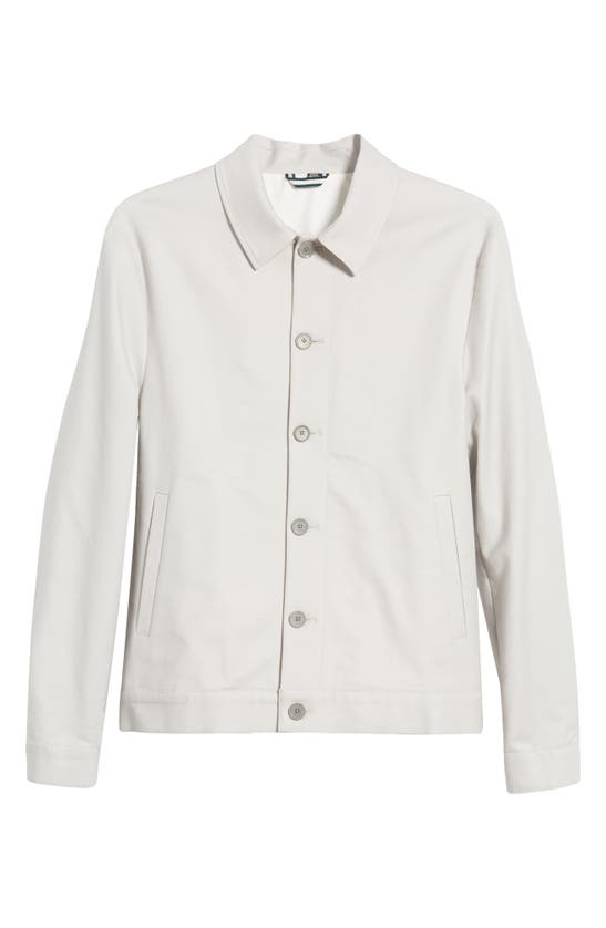 Shop Ted Baker Felix Cotton Blend Chore Jacket In Light Grey
