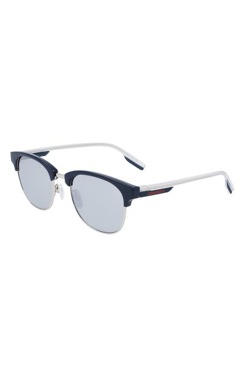 Shop Converse Disrupt 52mm Round Sunglasses In Obsidian/silver/silver