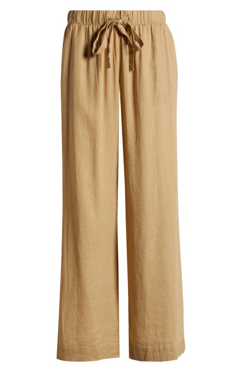 Nordstrom Vacation Linen Blend Pajama Pants In Tan Travertine