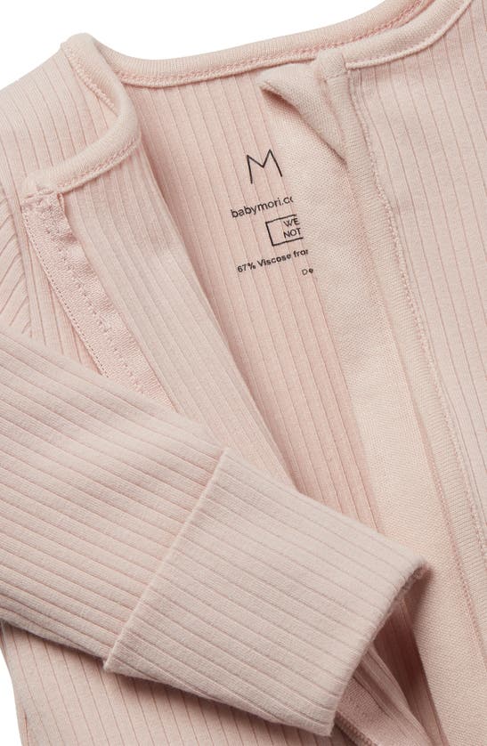 Mori Clever Zip Footie In Blush