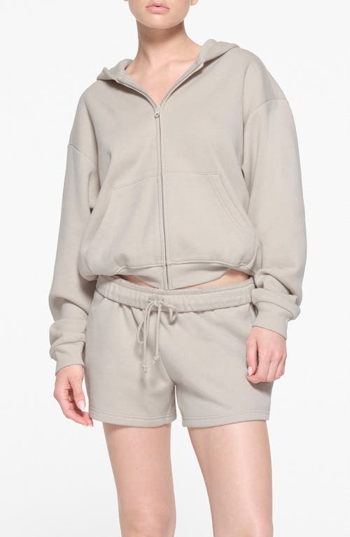 SKIMS Cotton Blend Classic Fleece Zip-Up Hoodie at Nordstrom,