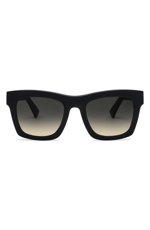 'Crasher' 53mm Retro Sunglasses in Matte Black/Black