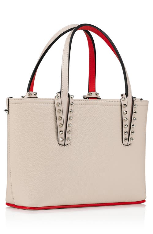 Shop Christian Louboutin Mini Cabata Empire Calfskin Tote In F611 Leche/leche