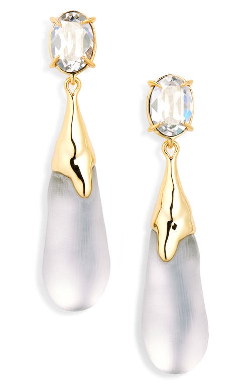 Alexis Bittar Bonbon Crystal Small Teardrop Earrings in Pewter 