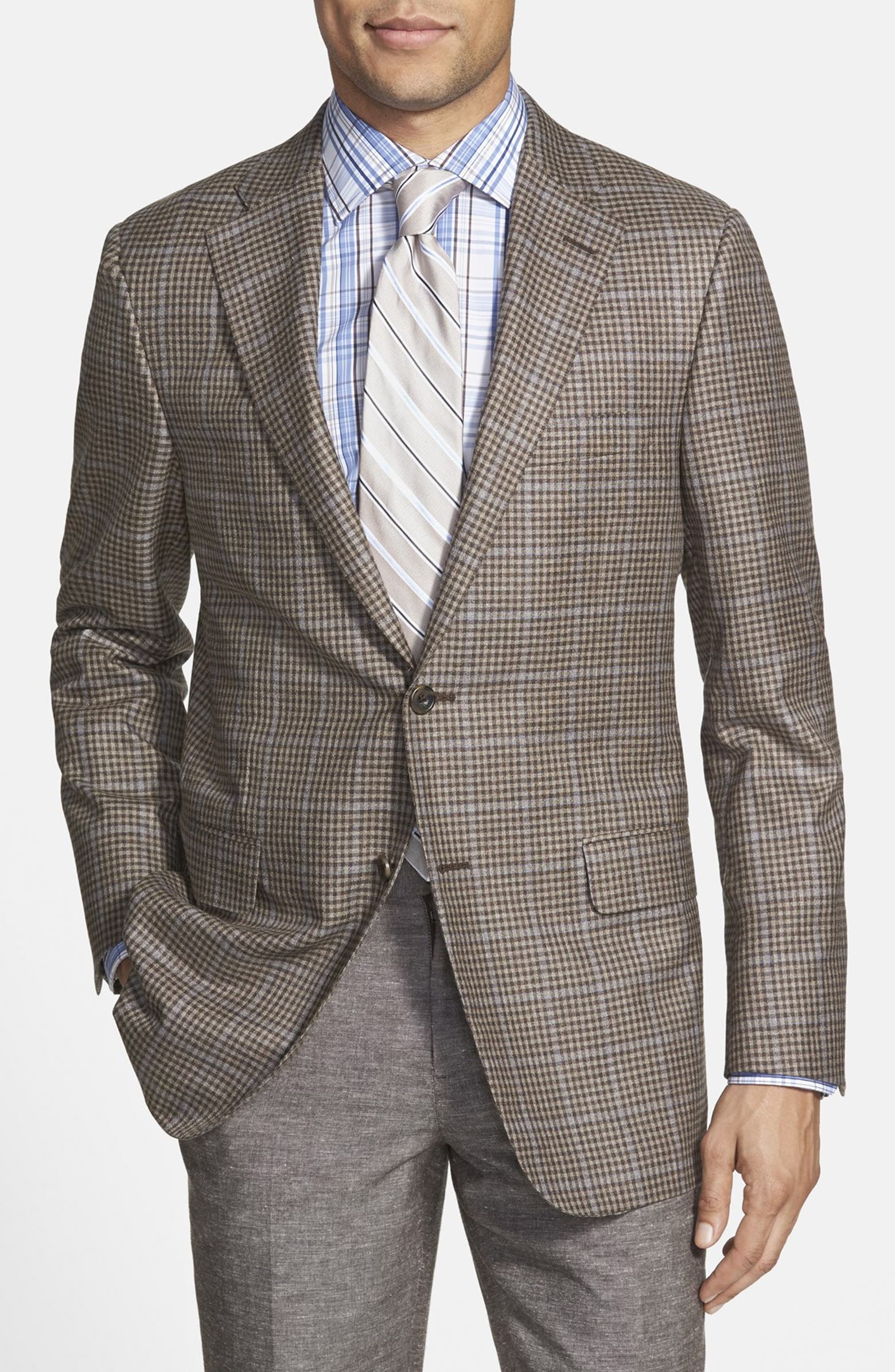 Hickey Freeman Classic Fit Check Silk & Cashmere Sport Coat | Nordstrom
