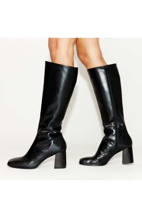Reformation Nylah Leather Knee Boots In Black