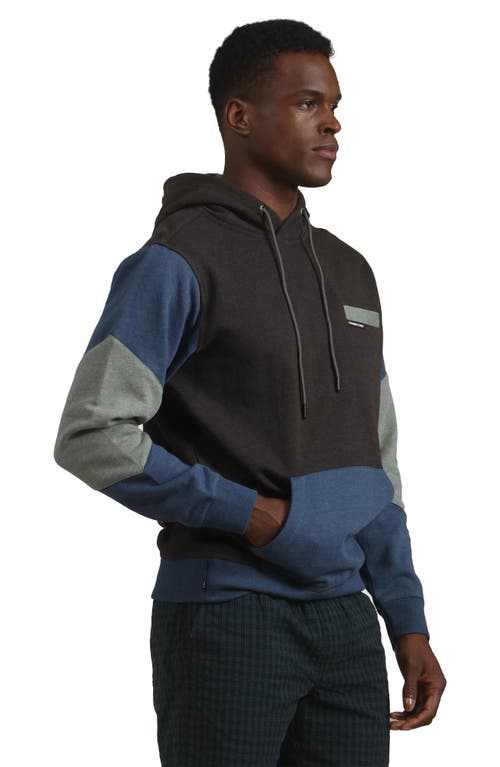 Members Only Drew Colorblock Hooded Sweatshirt In Charcoal