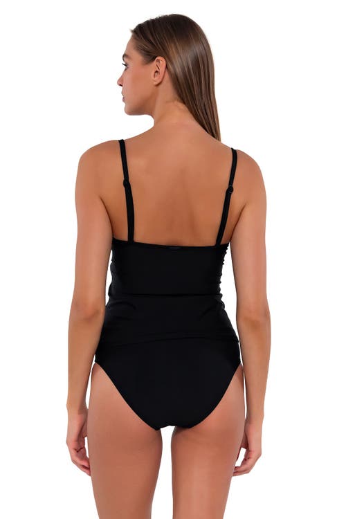 Shop Sunsets Simone Tankini-dd-cup In Black