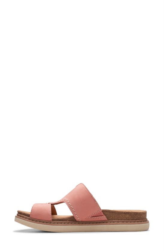 Shop Clarks (r) Arwell Slide Sandal In Peach Nubuck