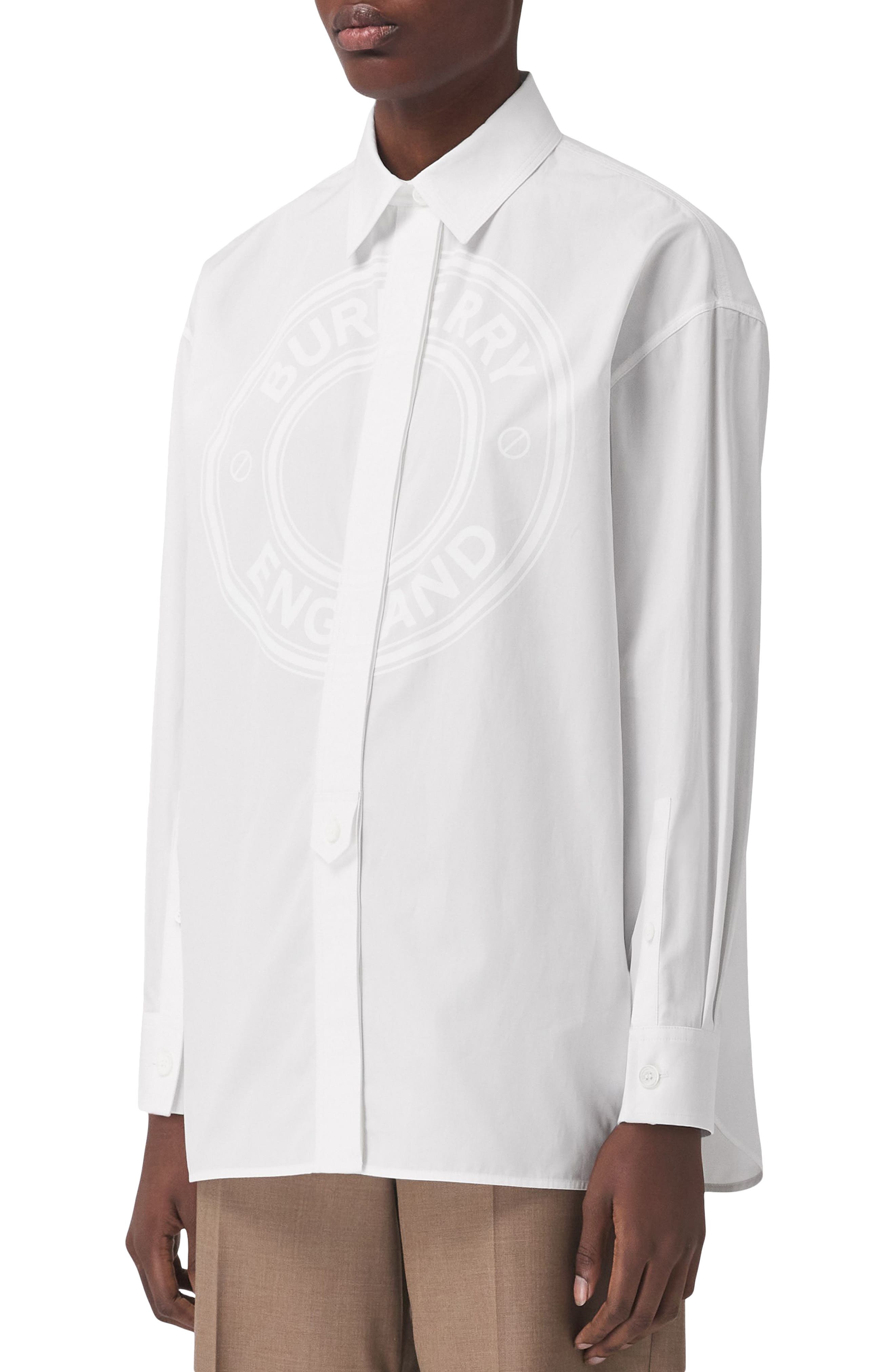 burberry white button up shirt