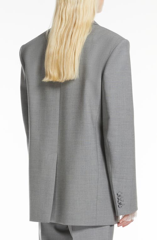 Shop Sportmax Oversize Single Breasted Wool Blazer In Light Grey