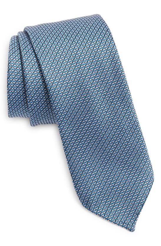 Shop Hugo Boss Neat Geometric Tie In Dark Blue