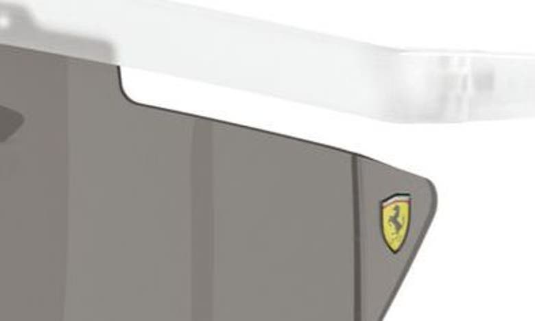 Shop Scuderia Ferrari 140mm Irregular Shield Sunglasses In Transparent Grey